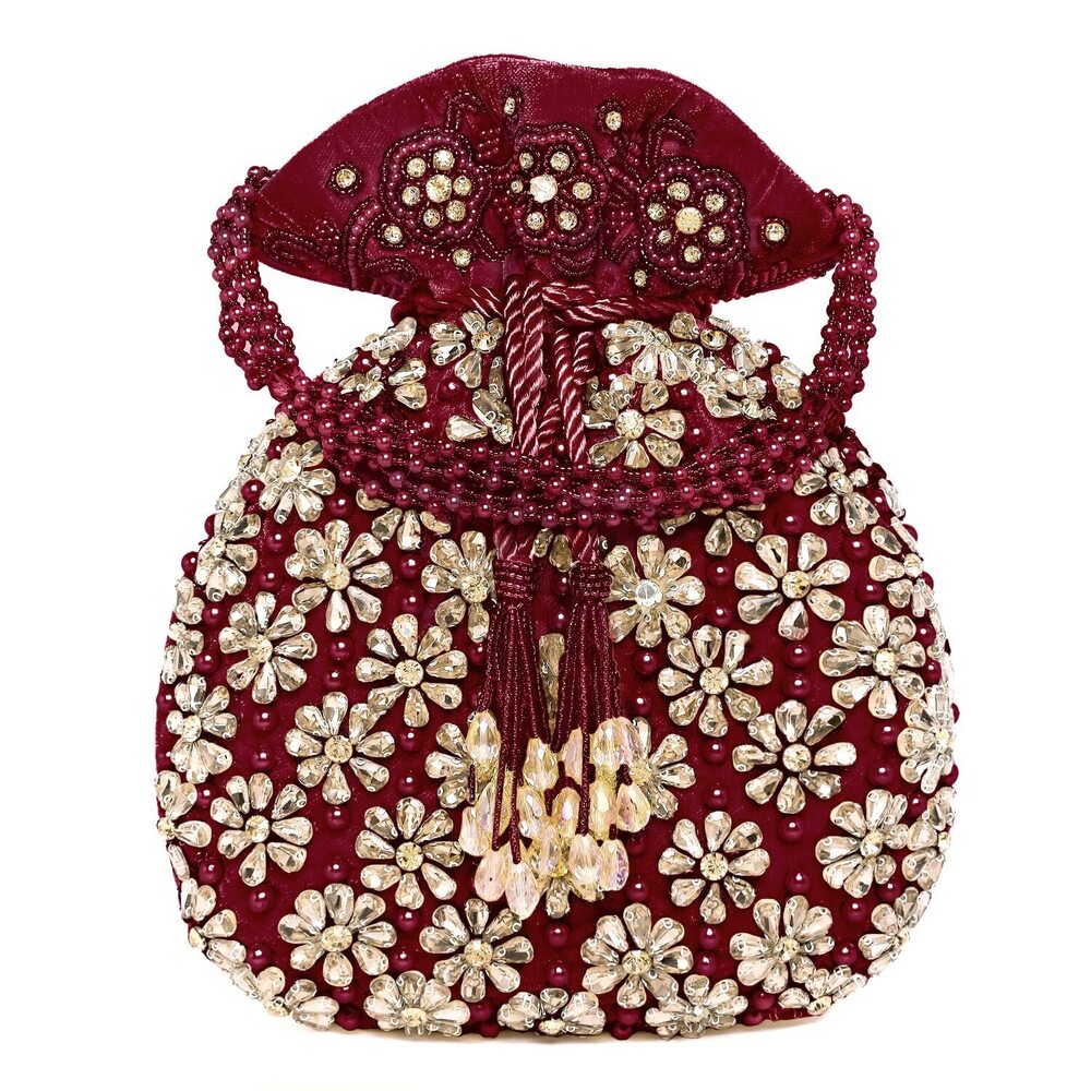 7517 Indian Potli Bags Gift Evening Bag Clutch Ethnic Bride Purse